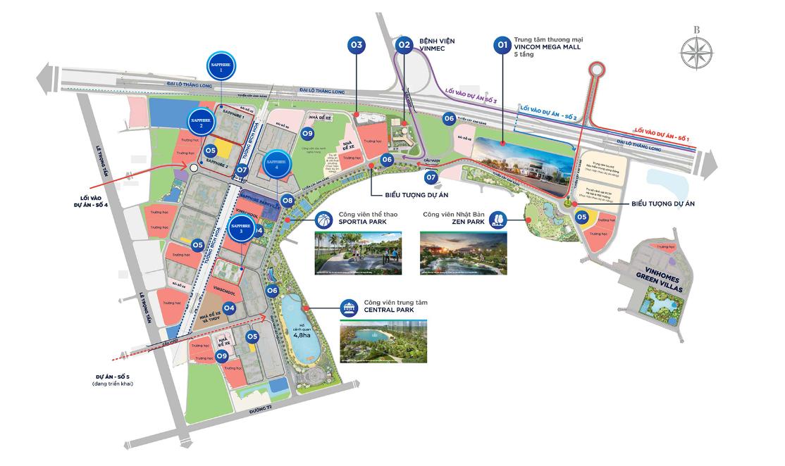 Bản đồ Vinhomes Smart City - Bản đồ dự án chi tiết