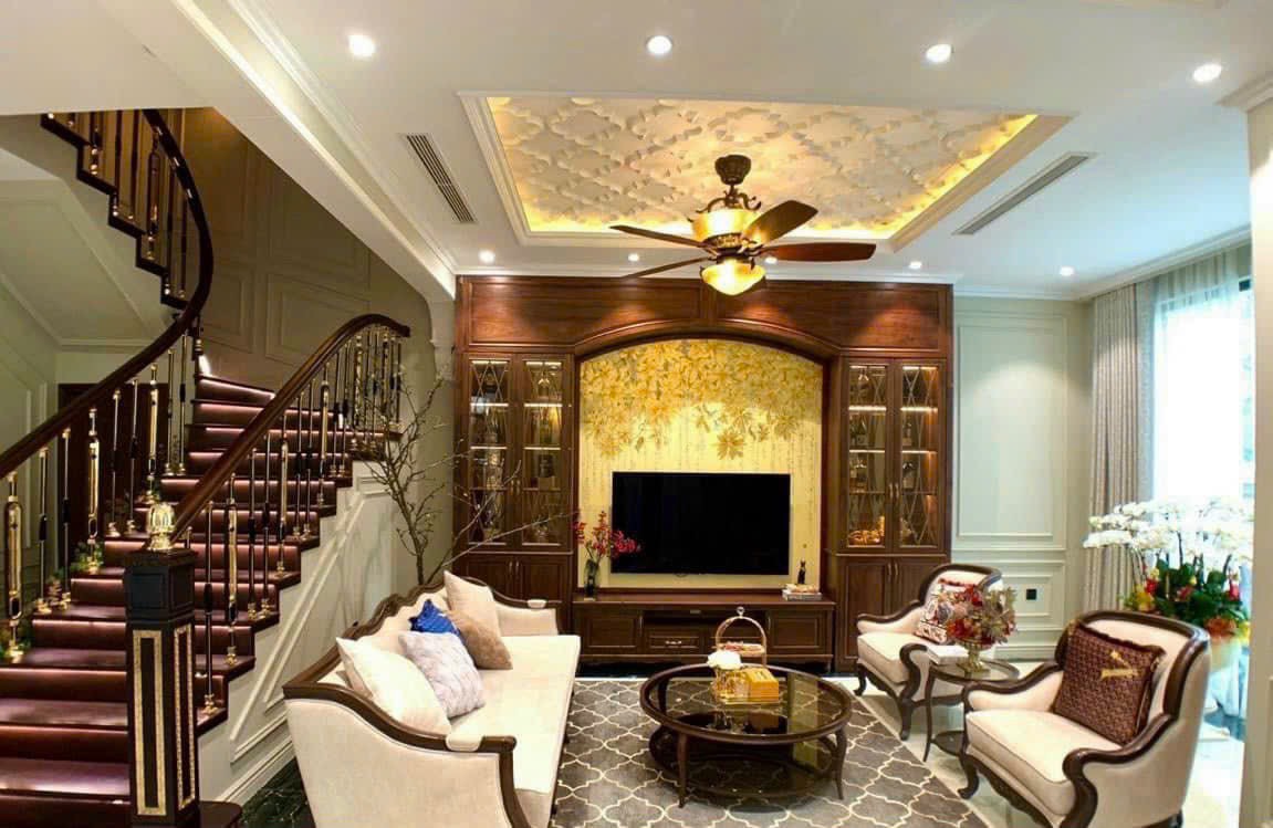 Phòng khách tại Villa Vinhomes Ocean Part