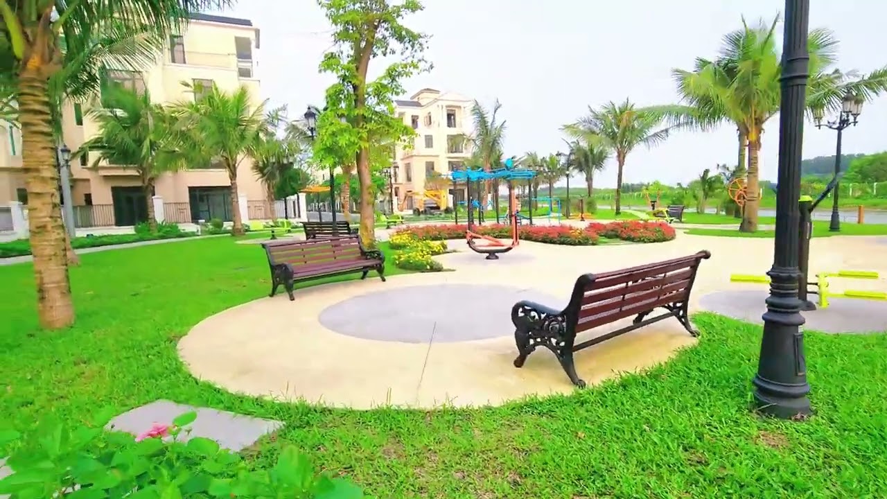 Công viên Silk Park đầy màu xanh tươi mát tại Vinhomes Ocean Park