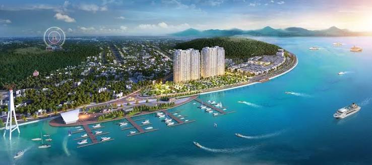 Toàn cảnh tòa The Sapphire Hạ Long hoặc khu căn hộ nhìn từ trên cao.