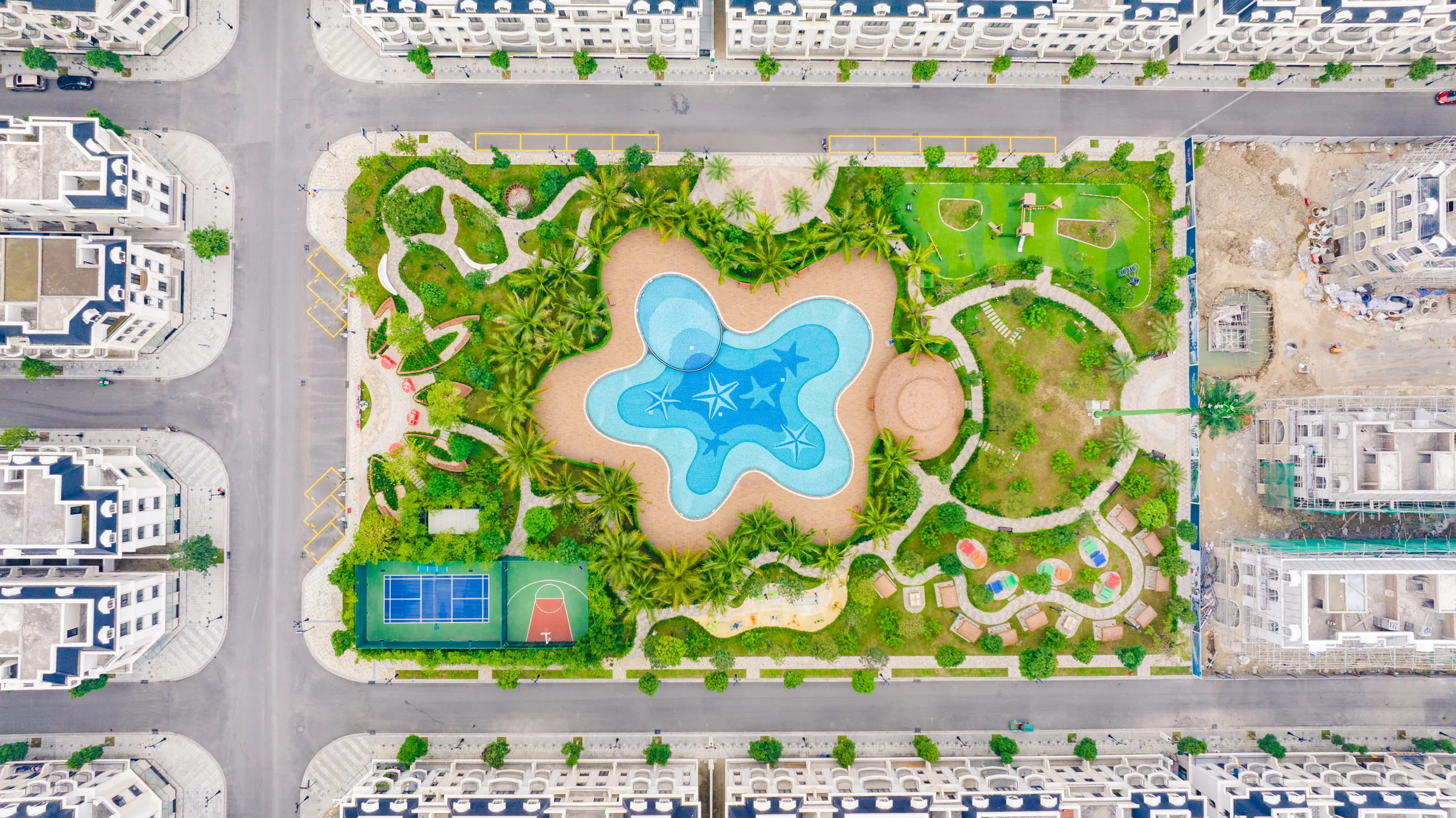 Cảnh quan công viên Sao Biển bổ sung cho review Aquafield Ocean City – hình ảnh mang tính chất minh hoạ