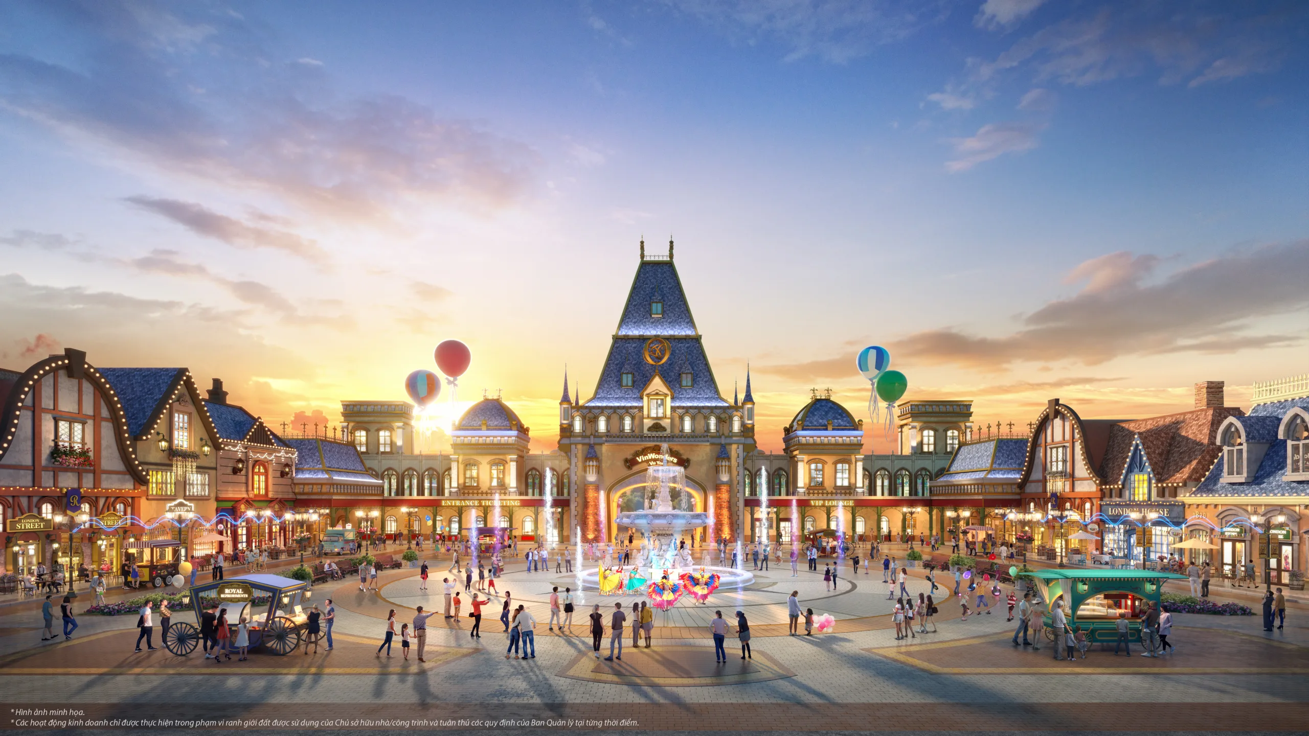 Tư liệu cổng chào VinWonders khi lên lịch tìm hiểu kiến trúc Quý Tộc Vũ Yên – hình ảnh mang tính chất minh hoạ