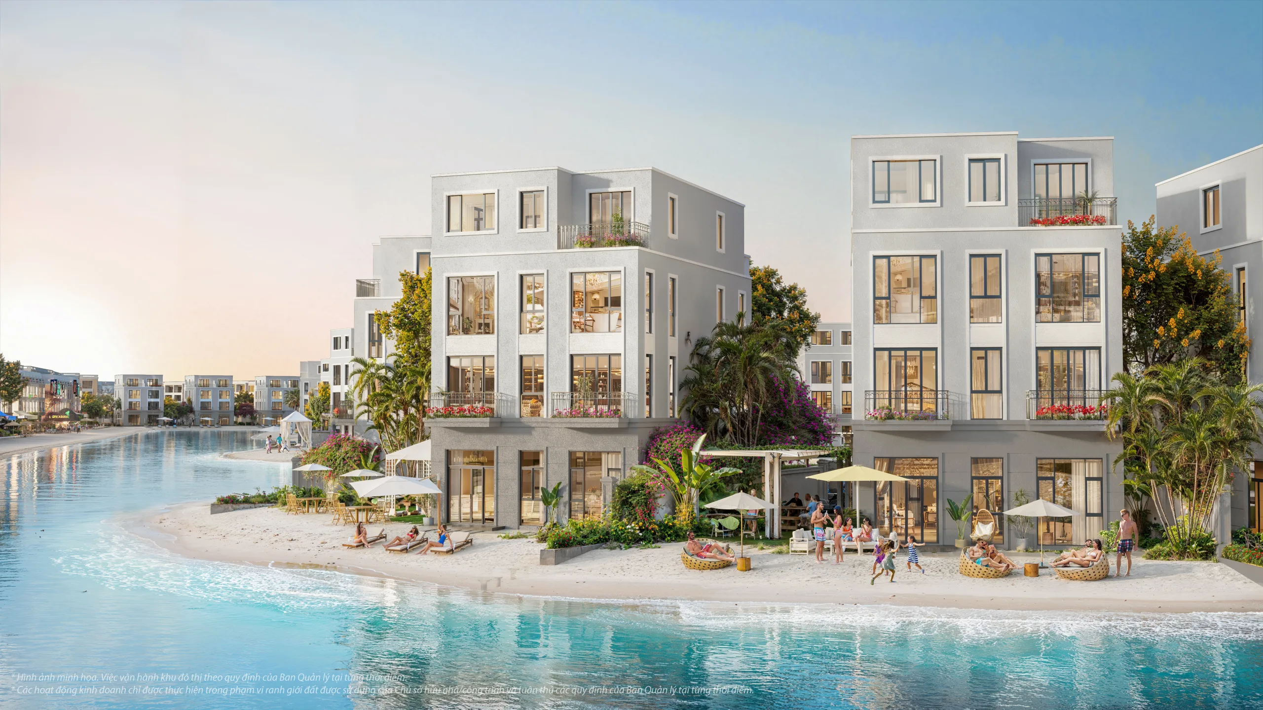 Phối cảnh đơn lập hướng sông Quý Tộc Vinhomes Vũ Yên – hình ảnh mang tính chất minh hoạ